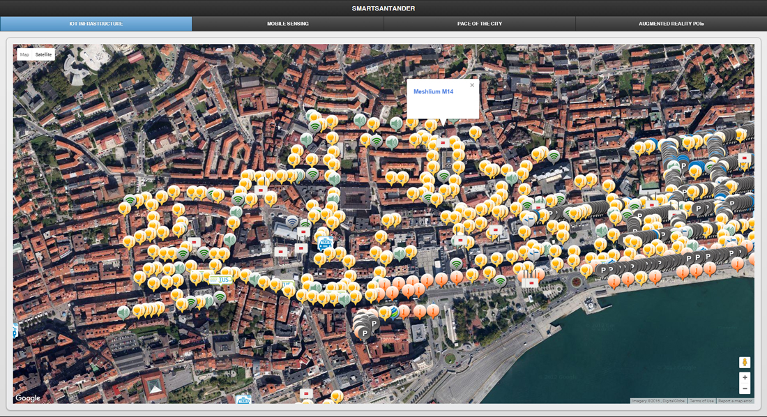 SmartSantander interactive map SmartSantander interactive map