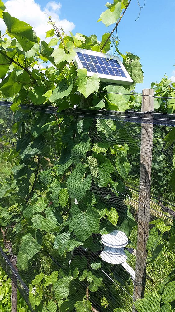 Node installation with solar panel