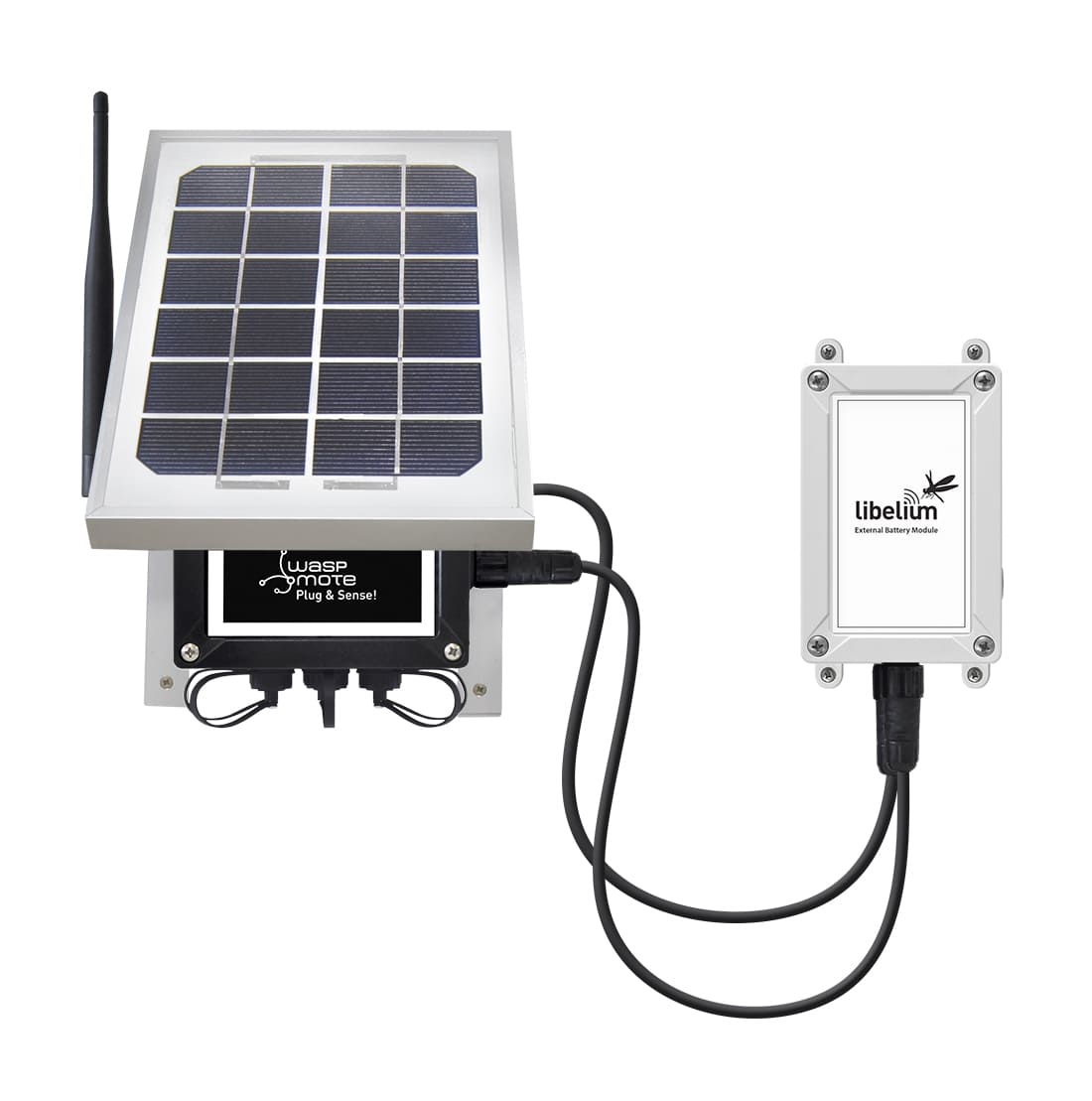 Plug & Sense! with External Battery Module and solar panel Plug & Sense! with External Battery Module and solar panel