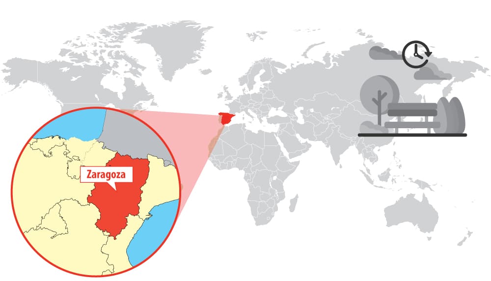 Location of Zaragoza
