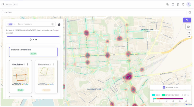 Digital twin of Cartagena used to design the Low Emission Zone (ZBE) and monitor urban air quality