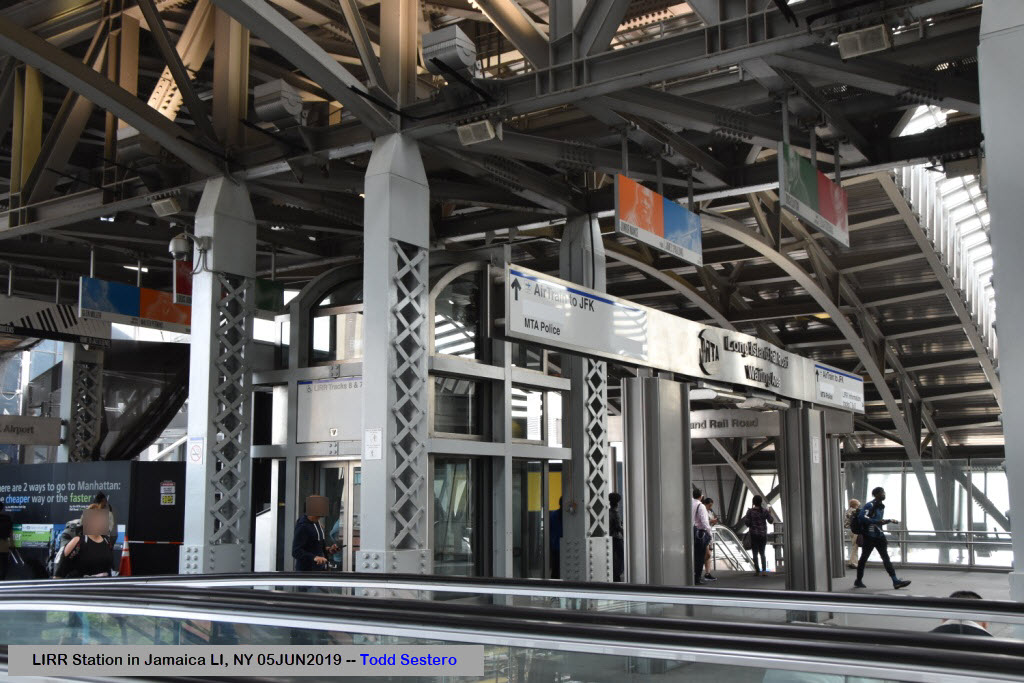 Interior of Jamaica Station LIRR in New York City with passengers traffic