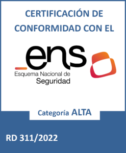distintivo ens certificacion ALTA RD311 2022